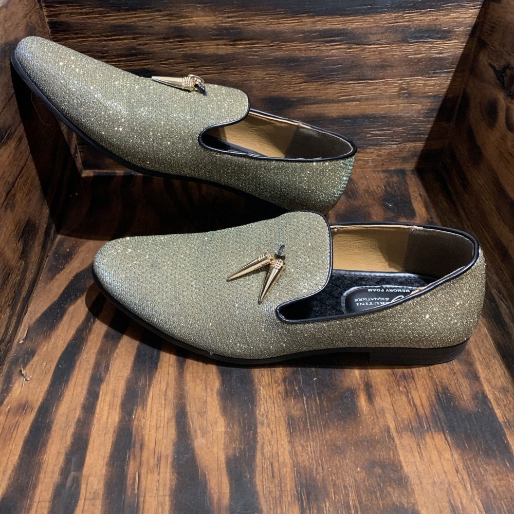 Giorgio Brutini signature Men's gold Sparkle Loafers - Size 8.5M